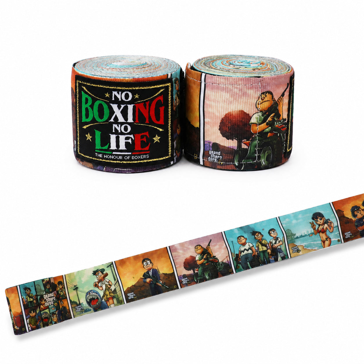 NO BOXING NO LIFE Multi-Print Boxing Hand Wraps 180"