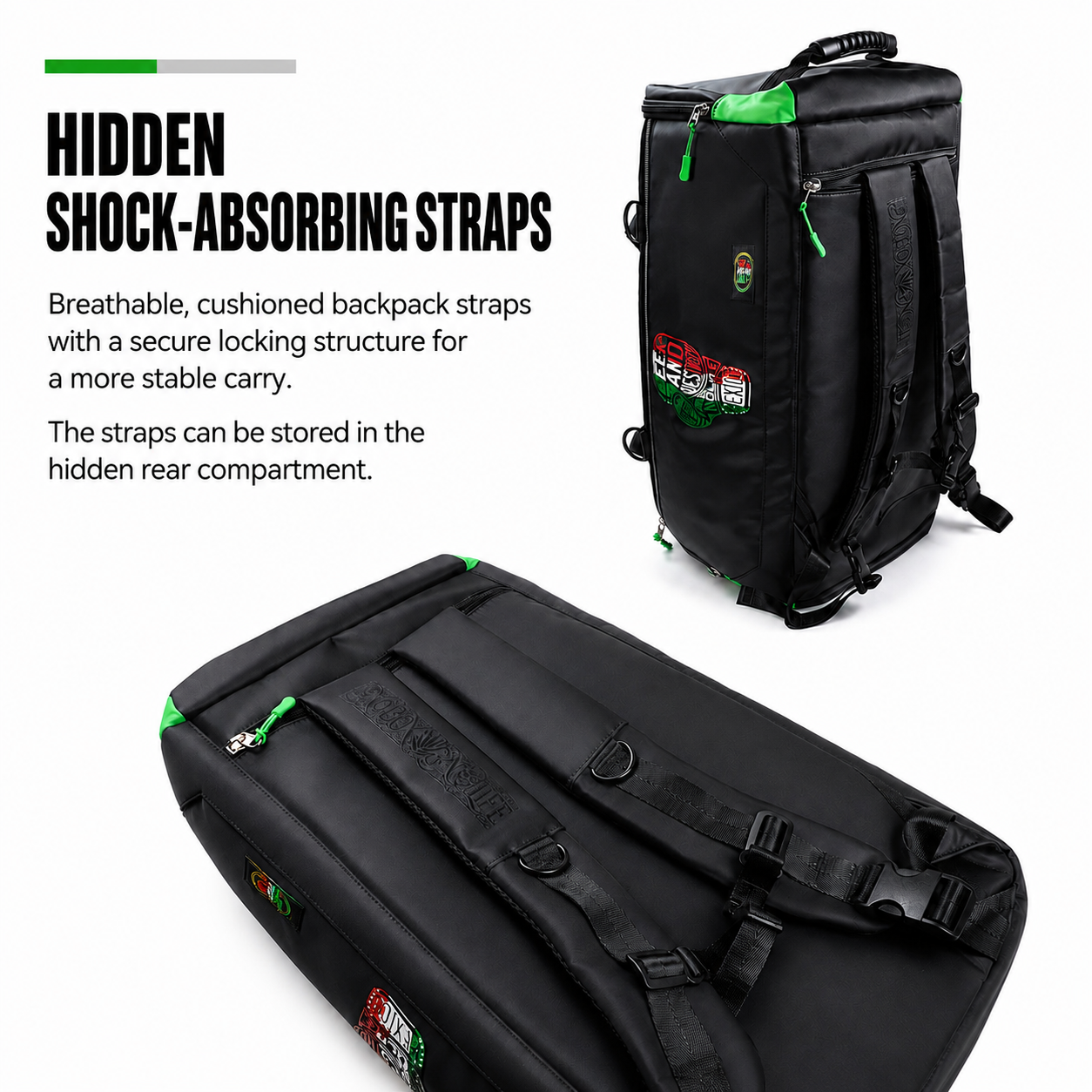 NO BOXING NO LIFE Convertible Boxing Gym Bag