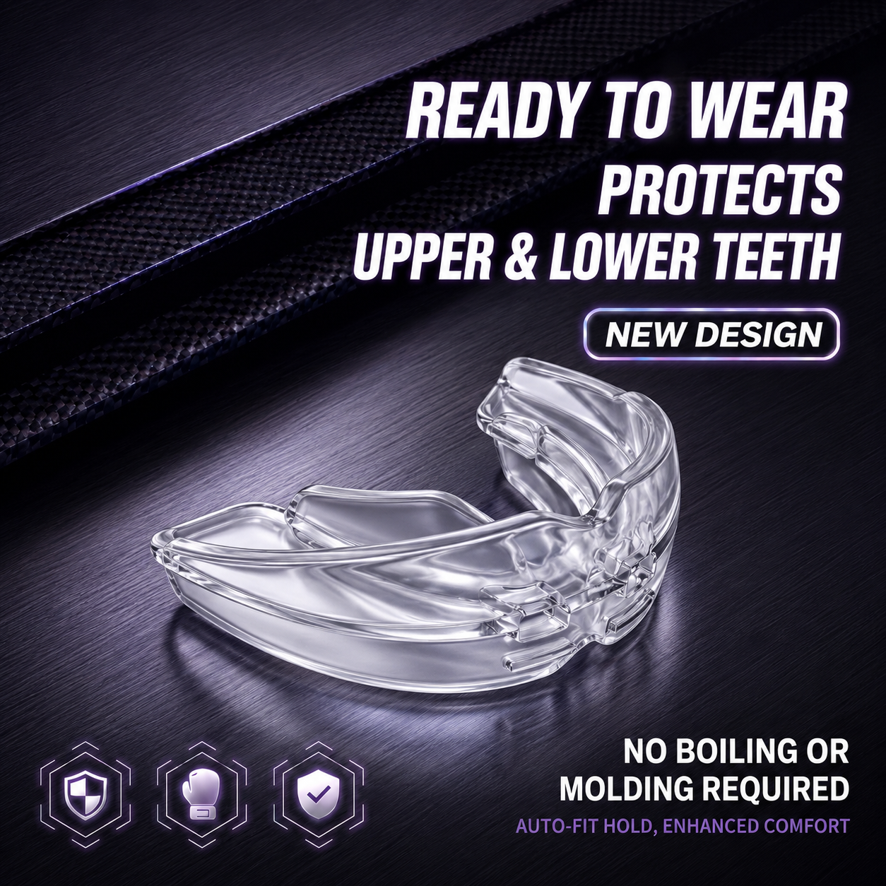 NO BOXING NO LIFE No-Mold Boxing Mouthguard with Ventilated Case