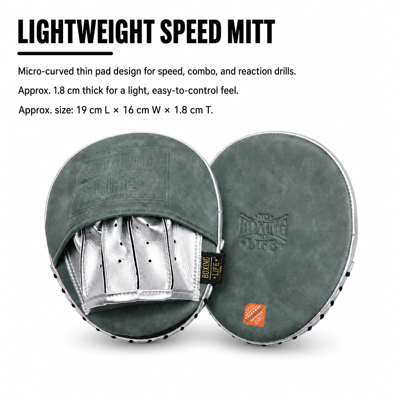NO BOXING NO LIFE D3O Fluid Cushioning Boxing Punch Mitts – Lightweight Speed Focus Pads