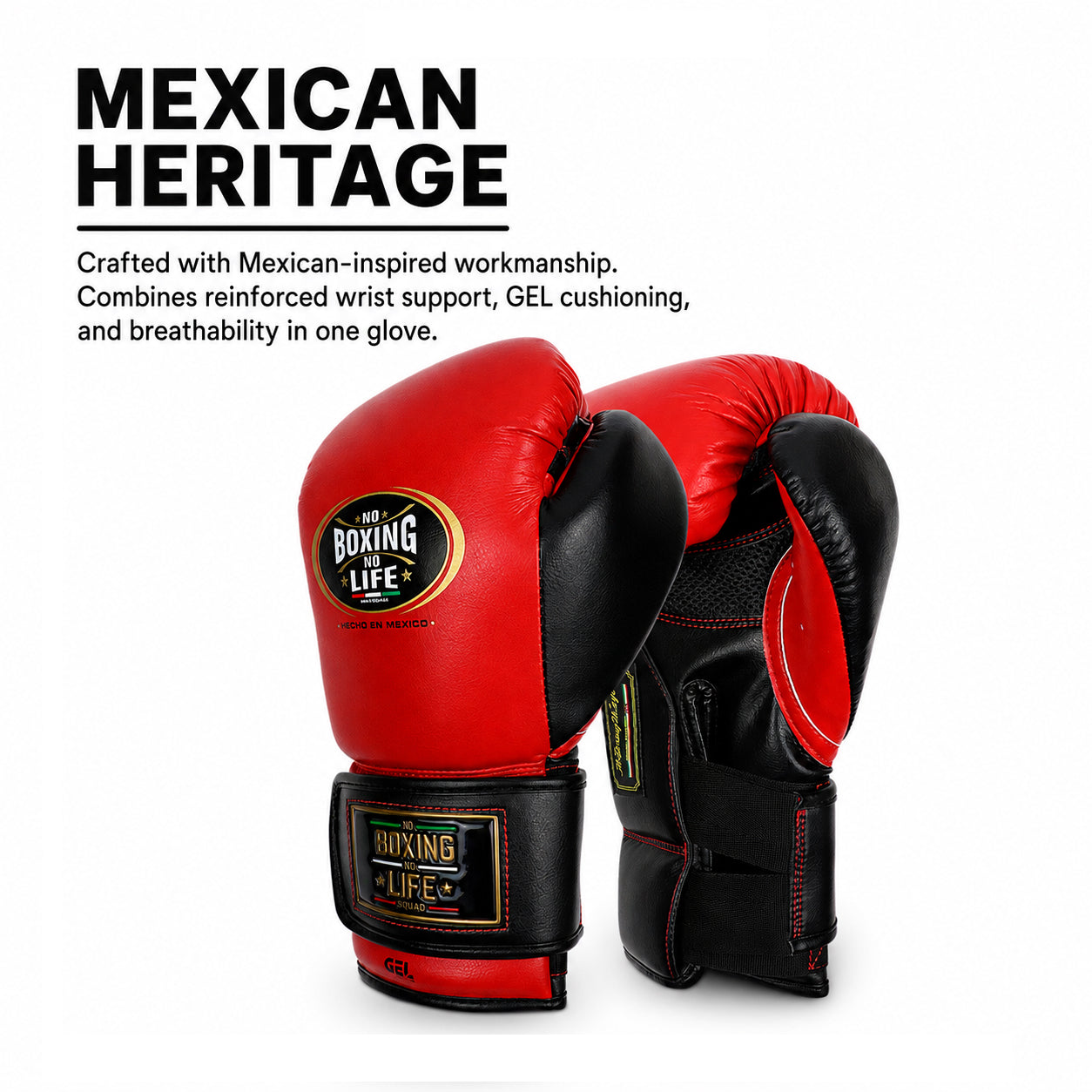 NO BOXING NO LIFE GEL Boxing Gloves – Dual Wrist Support Training Gloves