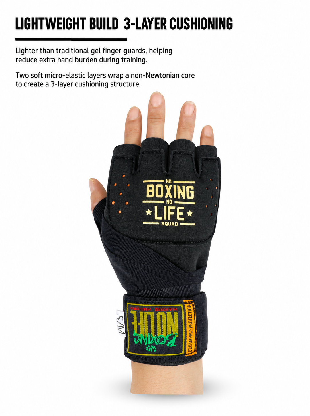 NO BOXING NO LIFE D3O Non-Newtonian Gel Speed Wraps