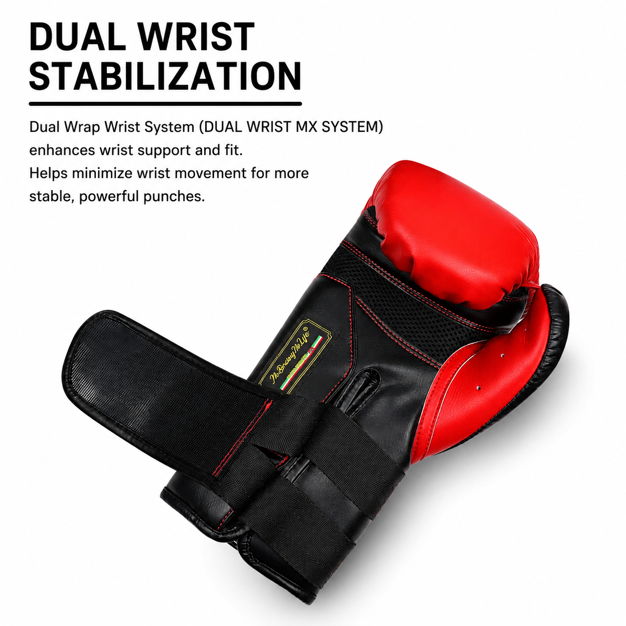 NO BOXING NO LIFE GEL Boxing Gloves – Dual Wrist Support Training Gloves