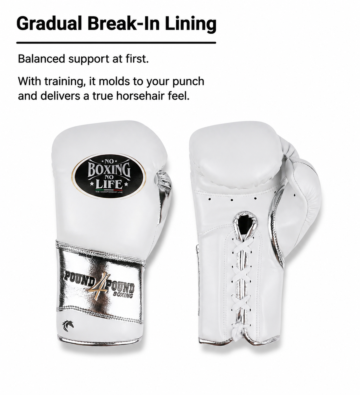 NO BOXING NO LIFE P4P Boxing Gloves – Horsehair-Like Latex Lining