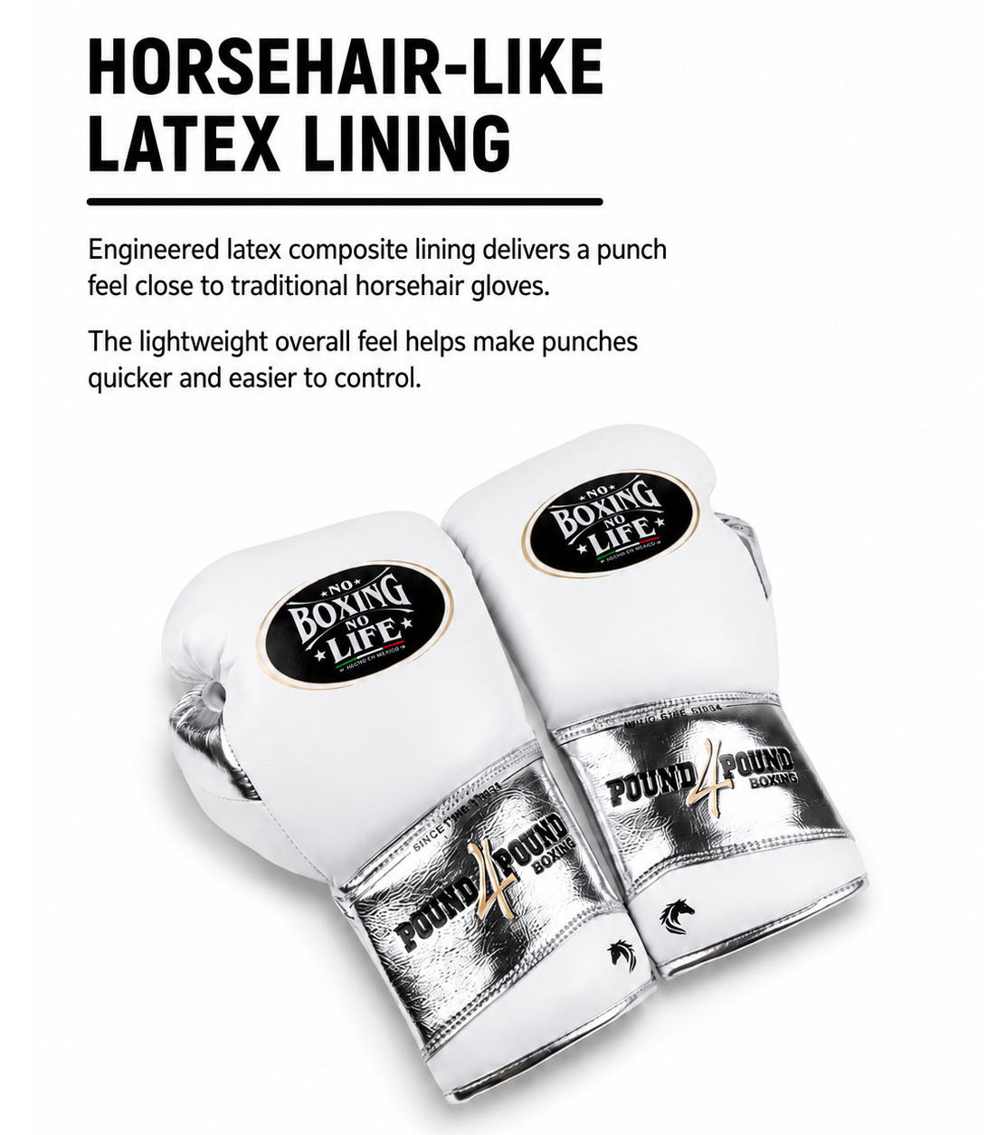 NO BOXING NO LIFE P4P Boxing Gloves – Horsehair-Like Latex Lining