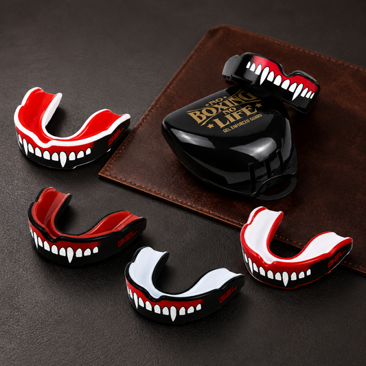 NO BOXING NO LIFE Fang Design Gel Boxing Mouthguard with Case