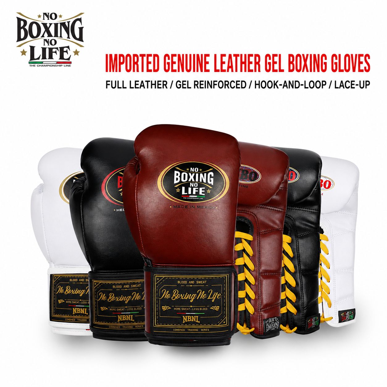 NO BOXING NO LIFE vintage leather Boxing Gloves