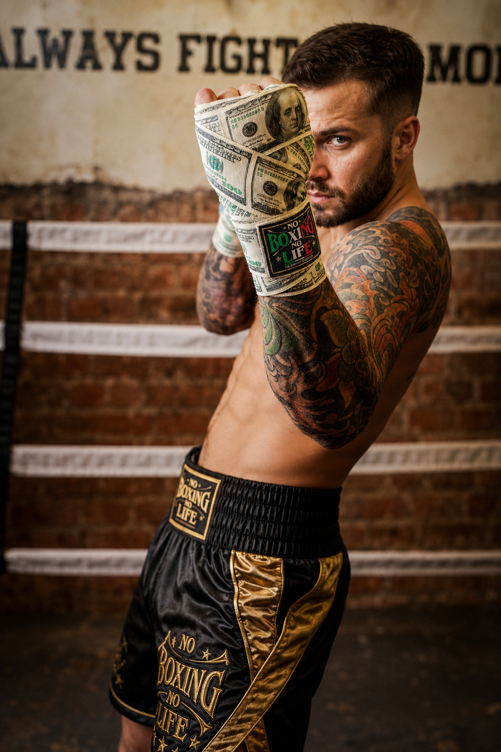 NO BOXING NO LIFE Multi-Print Boxing Hand Wraps 180"