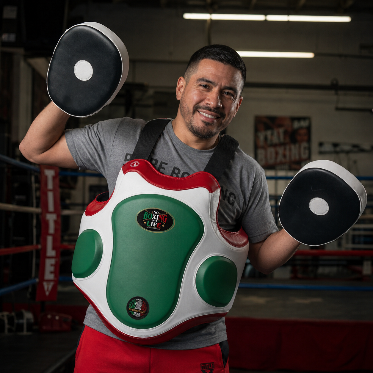 NO BOXING NO LIFE Coach Body Protector Boxing Chest Guard