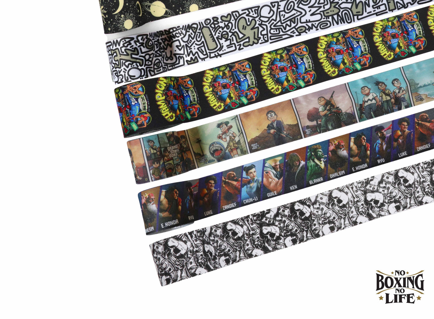 NO BOXING NO LIFE Multi-Print Boxing Hand Wraps 180"